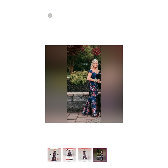 Floral Navy Feriani Couture size 12 evening gown - Picture 2 of 4